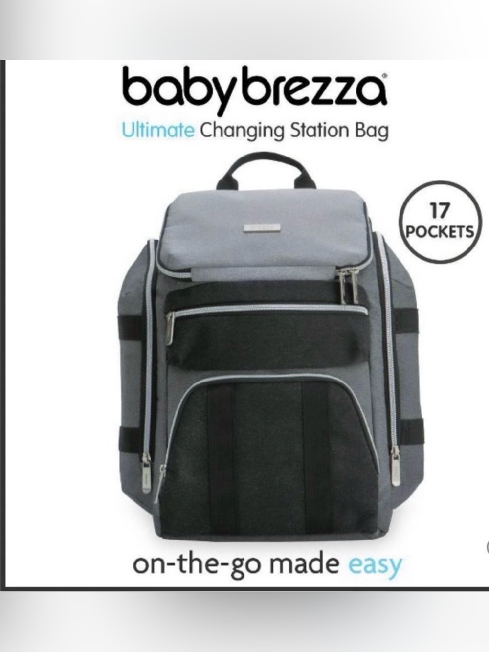 Baby Brezza Ultimate Changing Station Backpack - Gray & Black